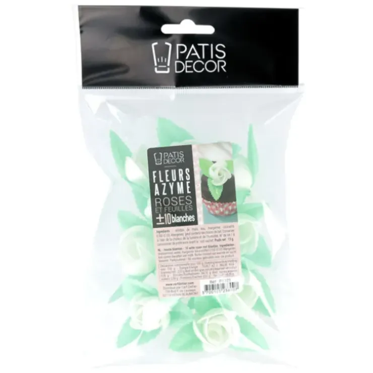 Cerf Dellier Roses blanches avec feuilles x10 Sale