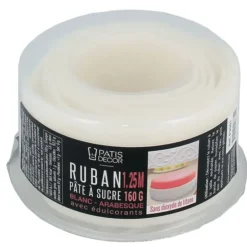 Cerf Dellier Ruban pâte à sucre blanc arabesques (1,25 m) New