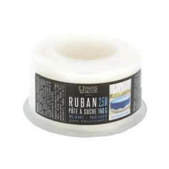Cerf Dellier Ruban pâte à sucre noeuds blanc h 3 cm (2,5 m) Sale