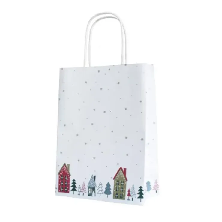 Cerf Dellier Sacs papier village de Noël (x25) Clearance