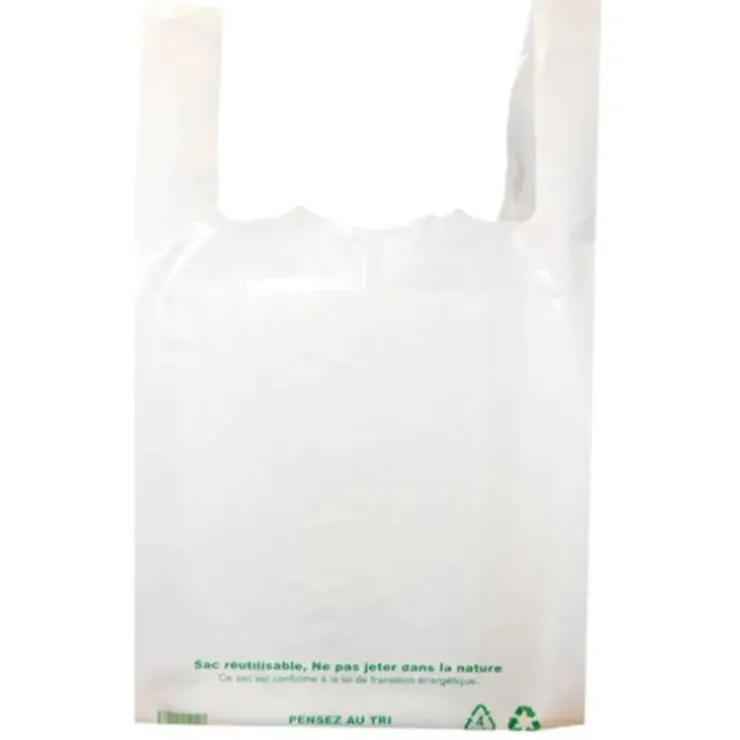 Cerf Dellier Sacs plastique bretelles blancs "Réutilisables" (x500) Hot