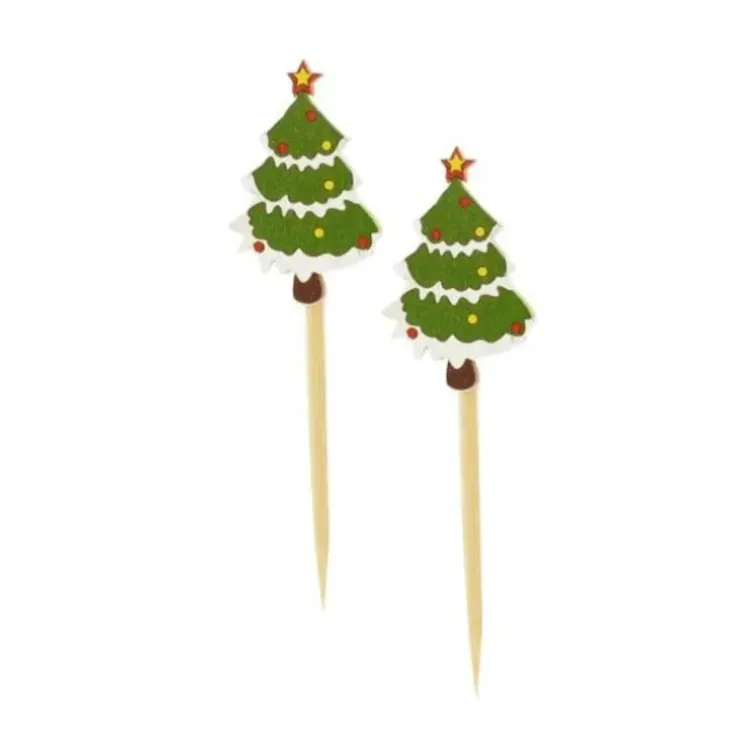Cerf Dellier Sapin de Noël décoré sur pique (x50)