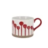 Cerf Dellier Tasse blanche à tâches rouges Hot