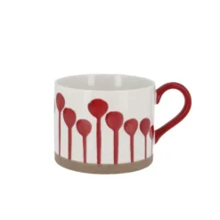 Cerf Dellier Tasse blanche à tâches rouges Hot