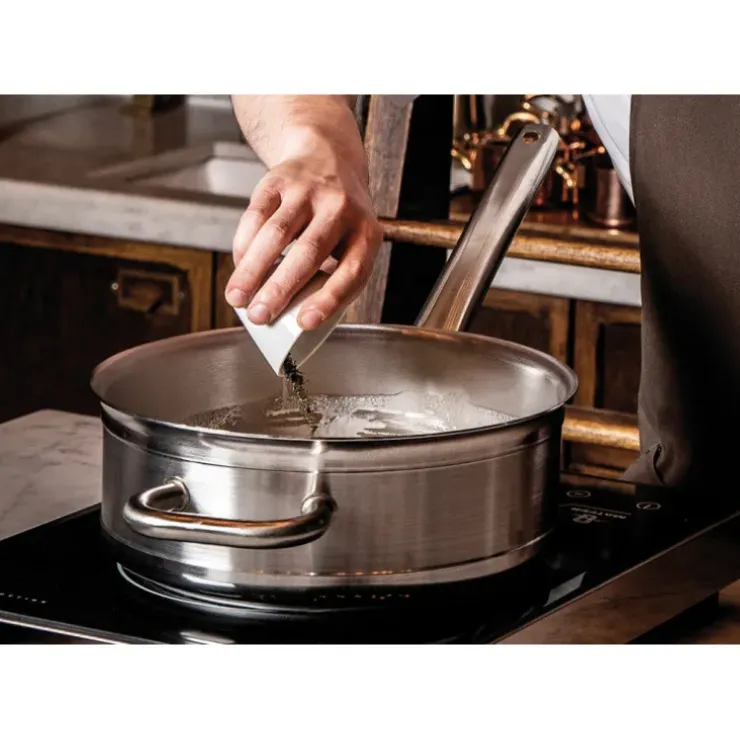 Cerf Dellier Tradition inox sauteuse 32 cm avec anse face à la queue Sale
