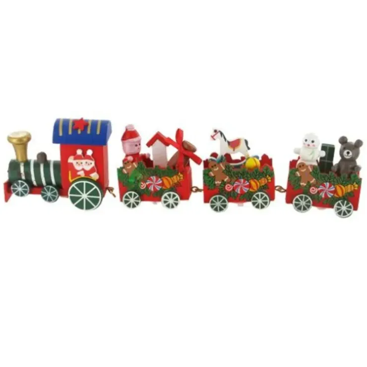 Cerf Dellier Train de Noël en bois sur pique Clearance