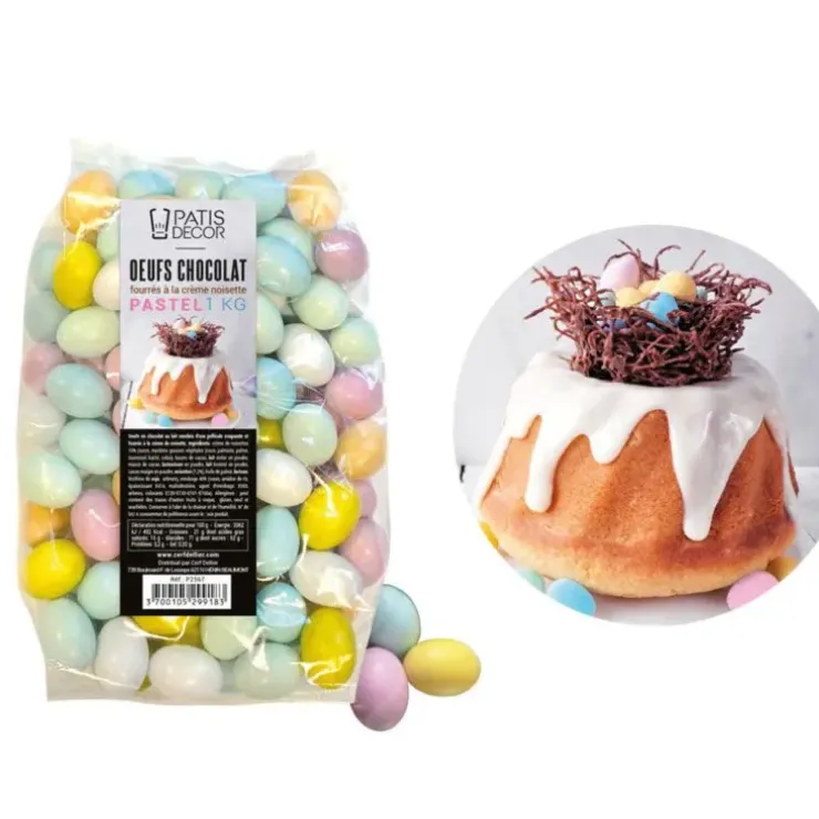 Cerf Dellier Œufs de caille en chocolat fourrés pastel 1 kg Hot