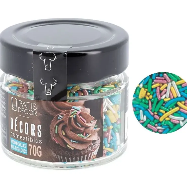 Cerf Dellier Vermicelles comestibles multicolores 70 g Hot