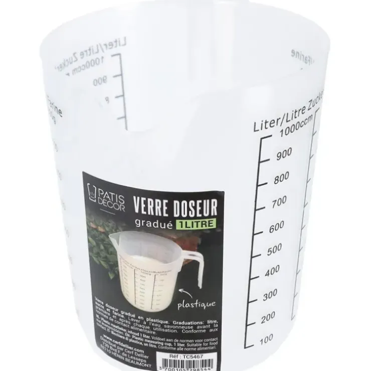 Cerf Dellier Verre doseur gradué plastique 1 L New